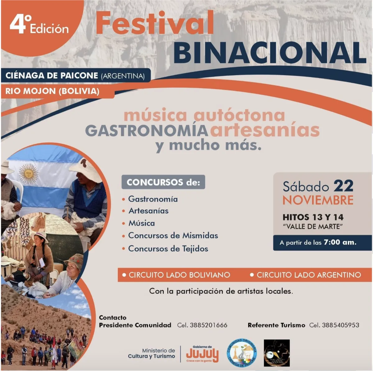 El Valle de Marte será sede del 4° Festival Binacional entre Argentina y Bolivia