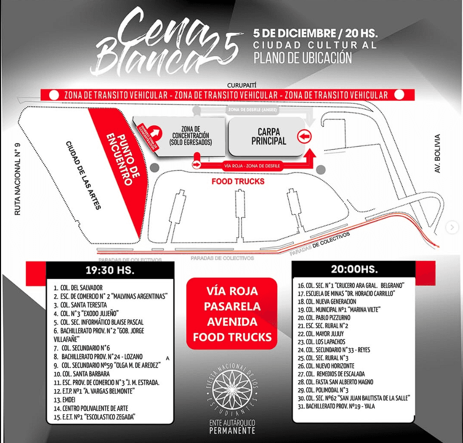 Cena Blanca 2025: confirman cortes, desvíos y operativos especiales desde las 18 en Ciudad Cultural